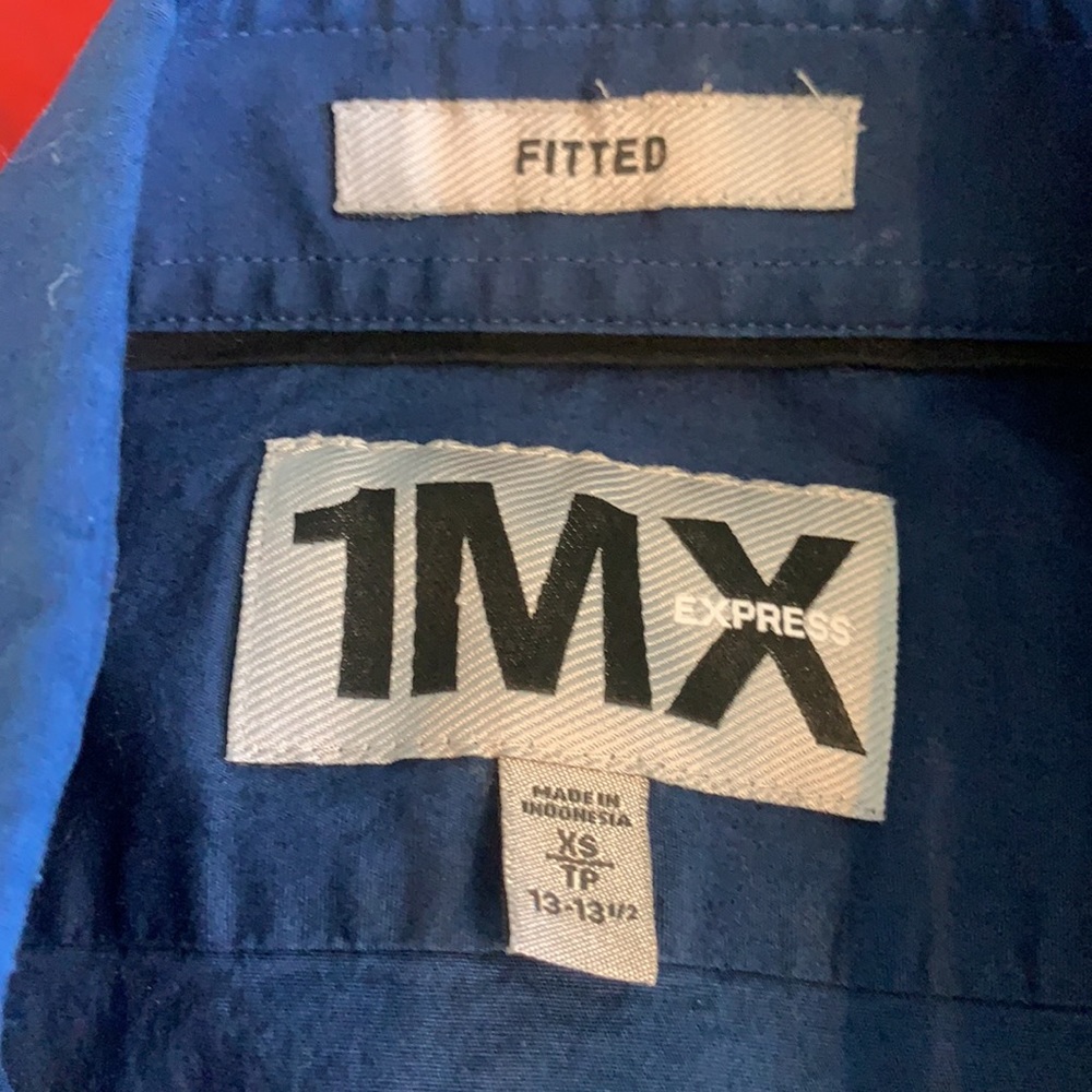 Express Button Down Fitted 1mx Size Xs - image 3